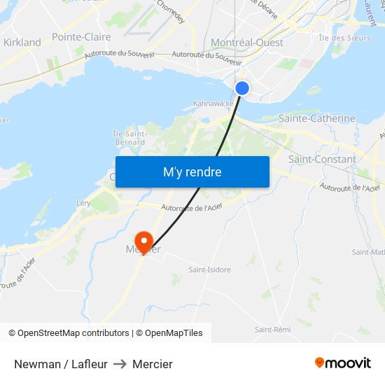 Newman / Lafleur to Mercier map