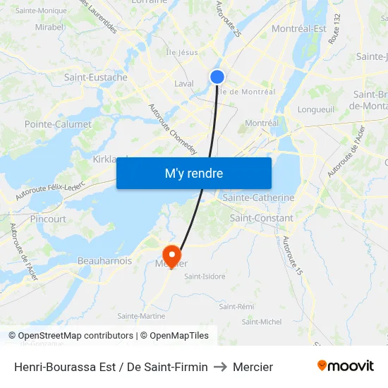 Henri-Bourassa Est / De Saint-Firmin to Mercier map