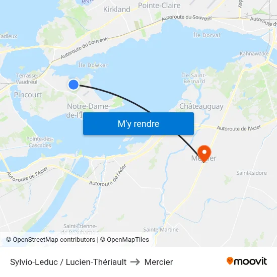 Sylvio-Leduc / Lucien-Thériault to Mercier map