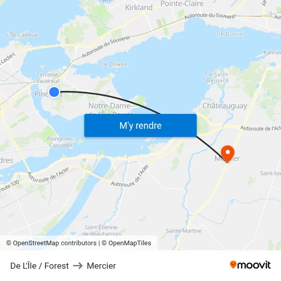 De L'Île / Forest to Mercier map