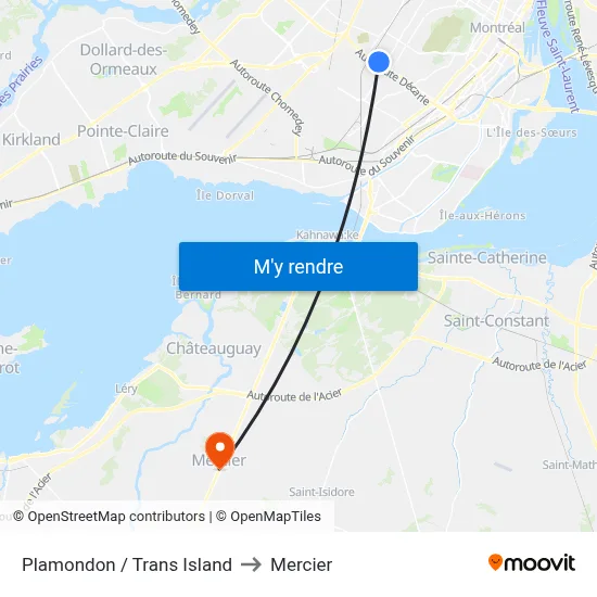 Plamondon / Trans Island to Mercier map