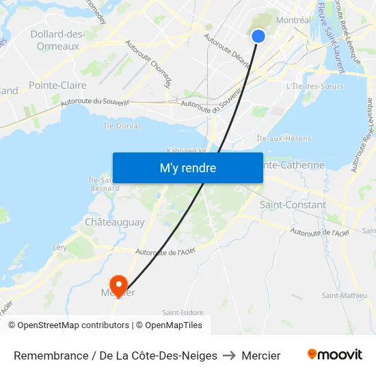 Remembrance / De La Côte-Des-Neiges to Mercier map