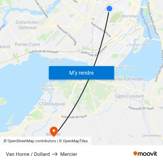 Van Horne / Dollard to Mercier map