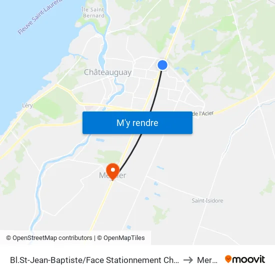 Bl.St-Jean-Baptiste/Face Stationnement Châteauguay to Mercier map