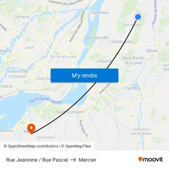 Rue Jeannine / Rue Pascal to Mercier map