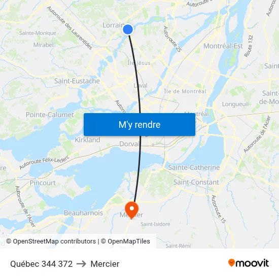 Québec 344 372 to Mercier map