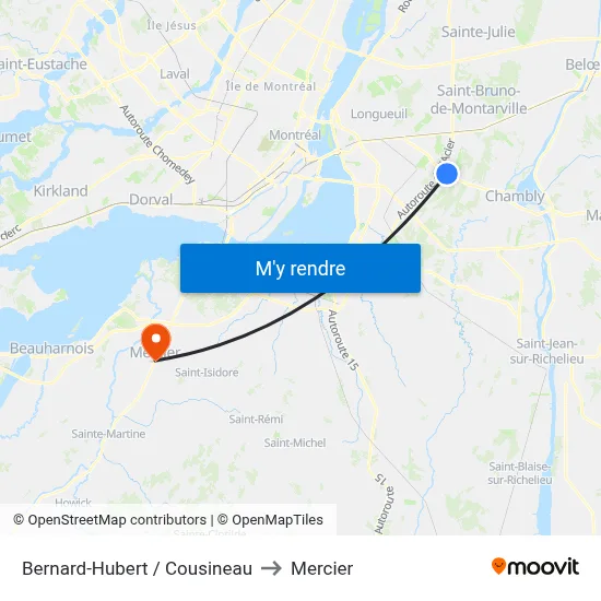 Bernard-Hubert / Cousineau to Mercier map