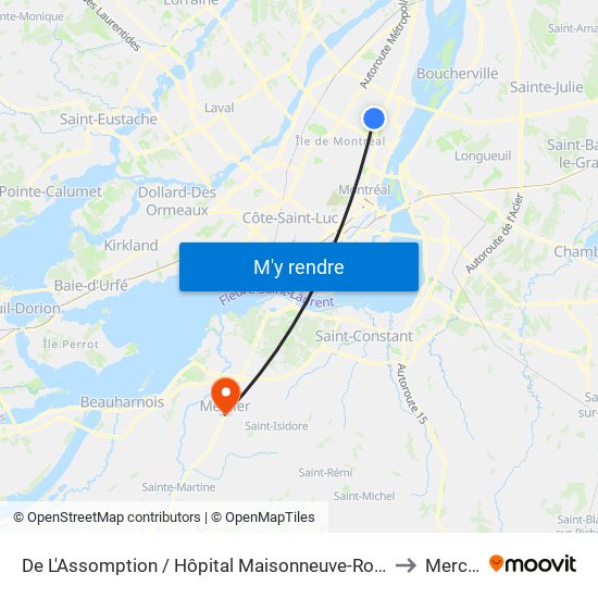 De L'Assomption / Hôpital Maisonneuve-Rosemont to Mercier map