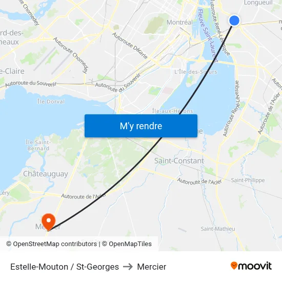 Estelle-Mouton / St-Georges to Mercier map