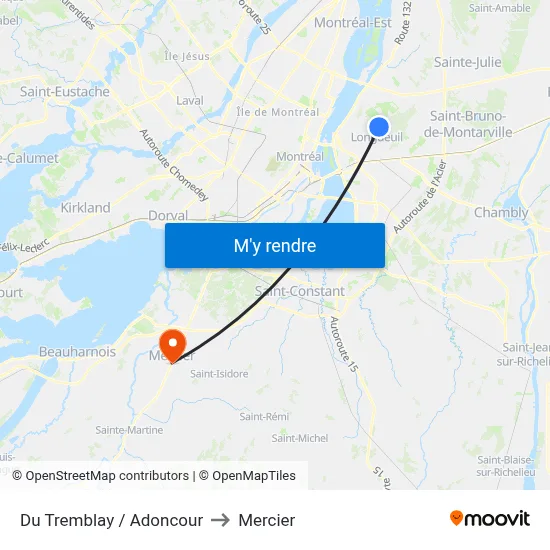 Du Tremblay / Adoncour to Mercier map