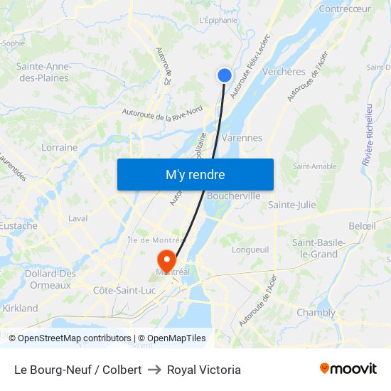 Le Bourg-Neuf / Colbert to Royal Victoria map