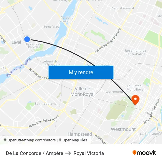 De La Concorde / Ampère to Royal Victoria map