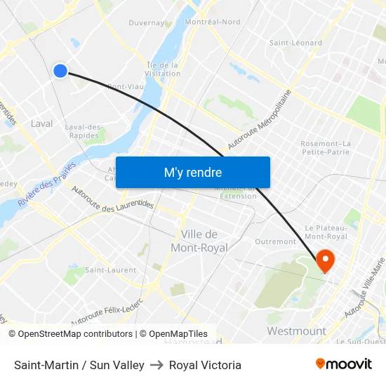 Saint-Martin / Sun Valley to Royal Victoria map