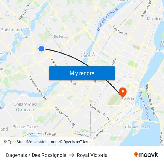 Dagenais  / Des Rossignols to Royal Victoria map