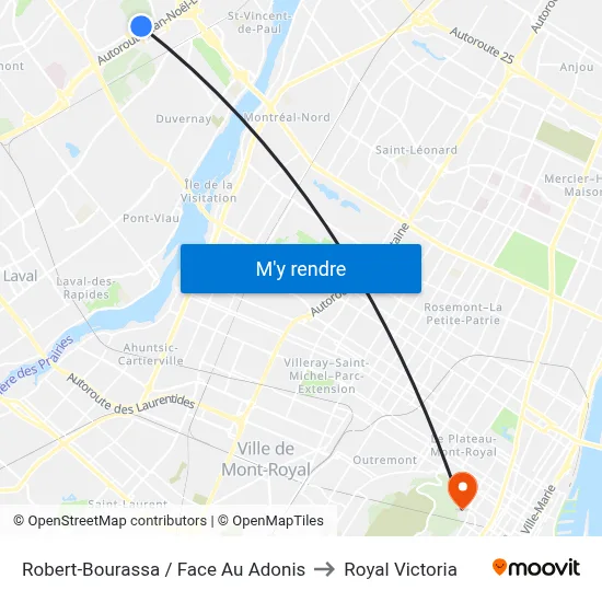 Robert-Bourassa / Face Au Adonis to Royal Victoria map