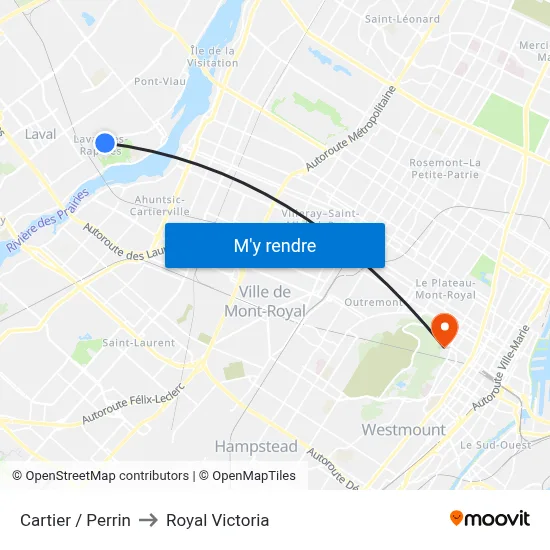 Cartier / Perrin to Royal Victoria map