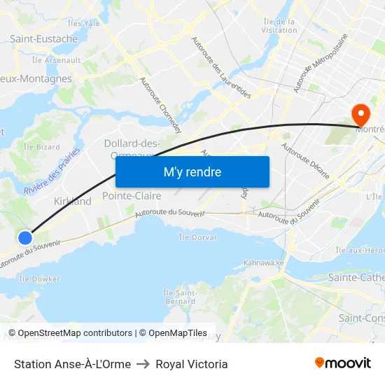 Station Anse-À-L'Orme to Royal Victoria map