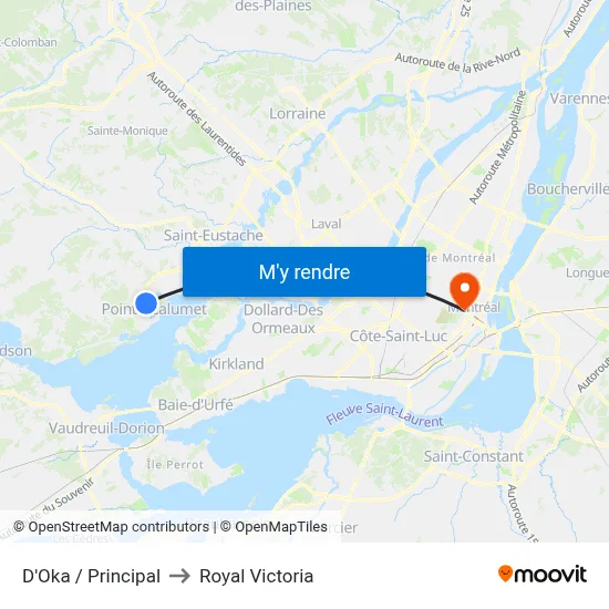 D'Oka / Principal to Royal Victoria map