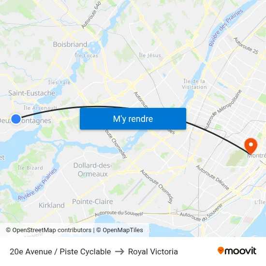 20e Avenue / Piste Cyclable to Royal Victoria map