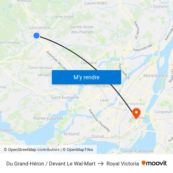 Du Grand-Héron / Devant Le Wal-Mart to Royal Victoria map