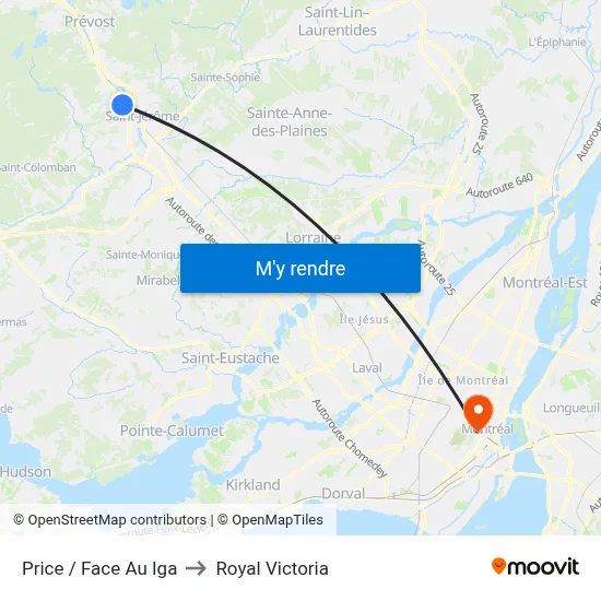 Price / Face Au Iga to Royal Victoria map