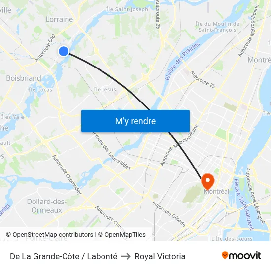De La Grande-Côte / Labonté to Royal Victoria map