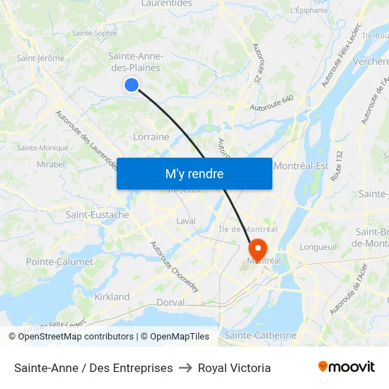Sainte-Anne / Des Entreprises to Royal Victoria map