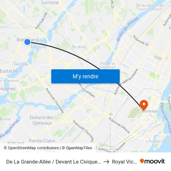 De La Grande-Allée / Devant Le Civique 999 (Aréna) to Royal Victoria map