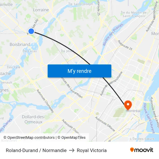 Roland-Durand / Normandie to Royal Victoria map