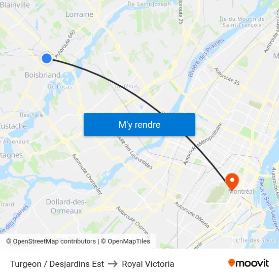 Turgeon / Desjardins Est to Royal Victoria map