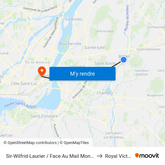 Sir-Wilfrid-Laurier / Face Au Mail Montenach to Royal Victoria map