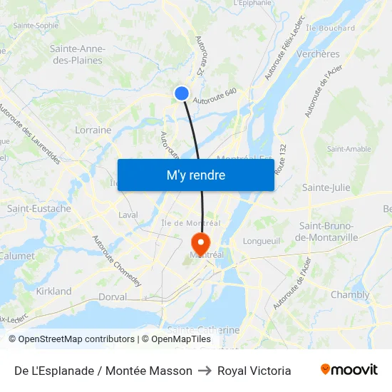 De L'Esplanade / Montée Masson to Royal Victoria map