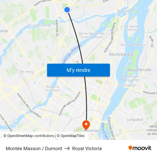 Montée Masson / Dumont to Royal Victoria map