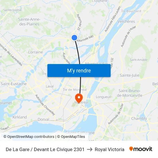 De La Gare / Devant Le Civique 2301 to Royal Victoria map