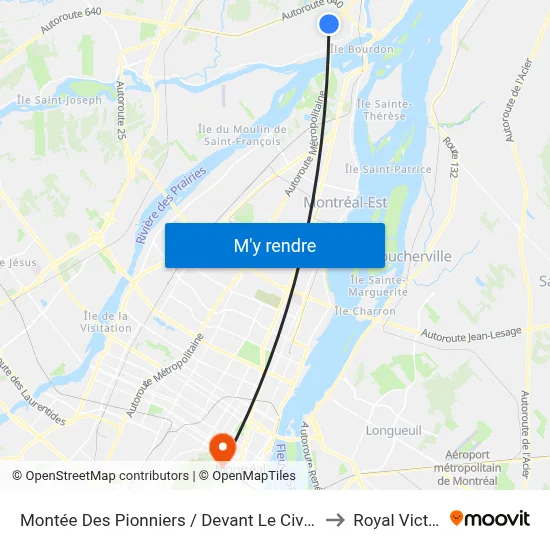 Montée Des Pionniers / Devant Le Civique 830 to Royal Victoria map