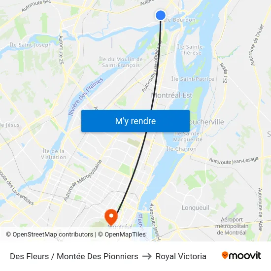 Des Fleurs / Montée Des Pionniers to Royal Victoria map