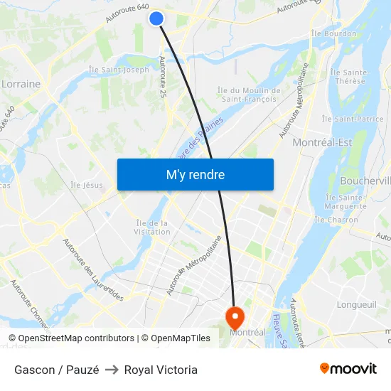 Gascon / Pauzé to Royal Victoria map