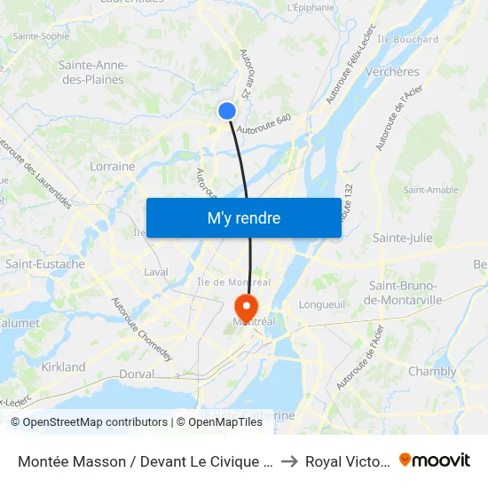 Montée Masson / Devant Le Civique 695 to Royal Victoria map