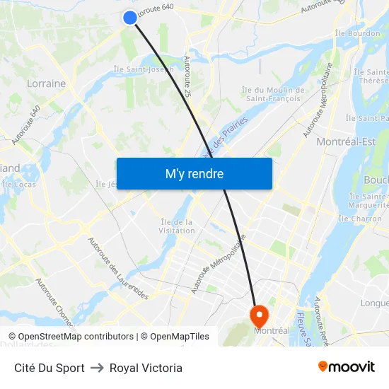 Cité Du Sport to Royal Victoria map