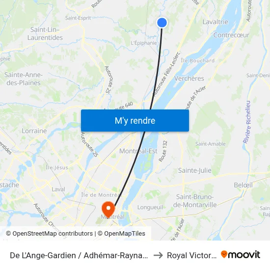 De L'Ange-Gardien / Adhémar-Raynault to Royal Victoria map