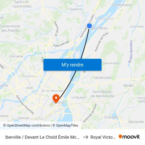 Iberville / Devant Le Chsld Émile Mcduff to Royal Victoria map