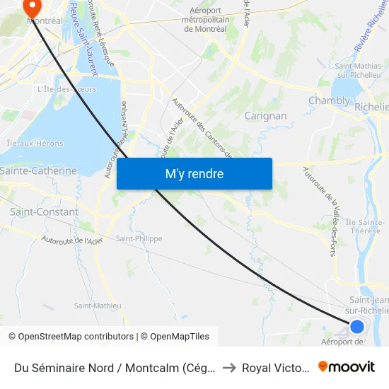 Du Séminaire Nord / Montcalm (Cégep) to Royal Victoria map
