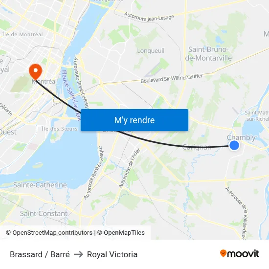 Brassard / Barré to Royal Victoria map