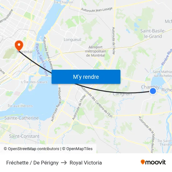 Fréchette / De Périgny to Royal Victoria map
