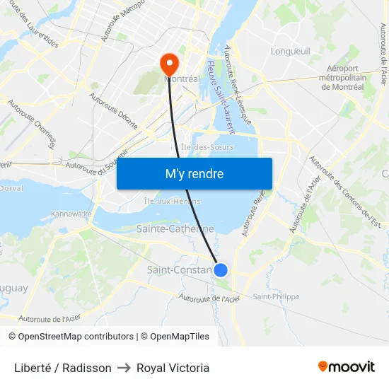 Liberté / Radisson to Royal Victoria map