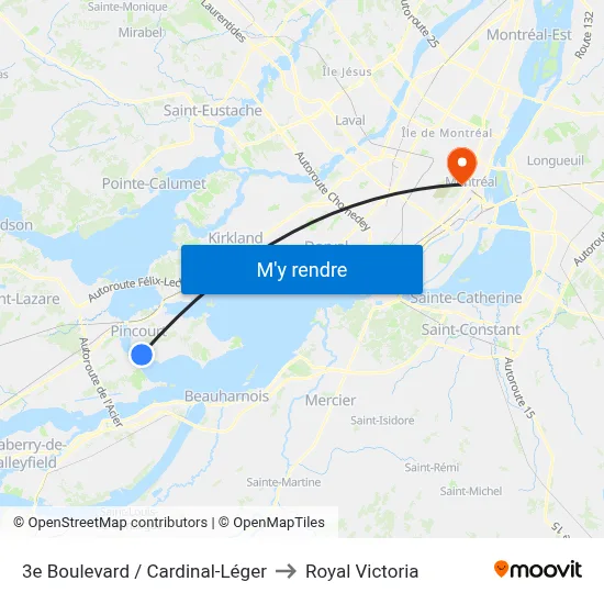 3e Boulevard / Cardinal-Léger to Royal Victoria map