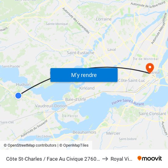 Côte St-Charles / Face Au Civique 2760 (Mon Village) to Royal Victoria map