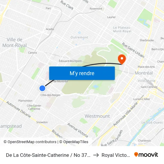 De La Côte-Sainte-Catherine / No 3755 to Royal Victoria map