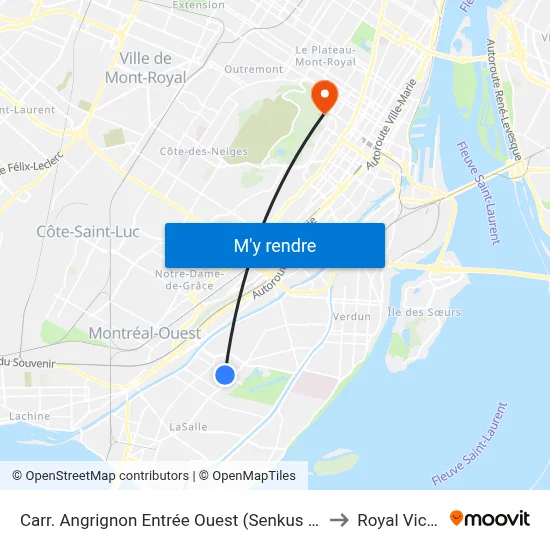 Carr. Angrignon Entrée Ouest (Senkus / No 2350) to Royal Victoria map