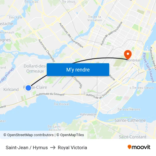 Saint-Jean / Hymus to Royal Victoria map